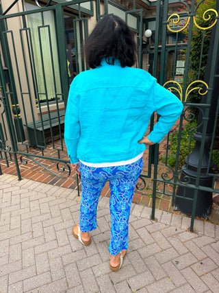 Lulu B Blue Coral Secret Pocket Capri Leggings