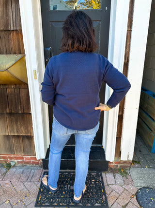 Lulu B Navy Anchor Sweater