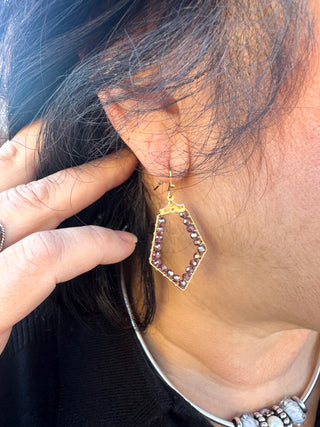 Chocolate Diamond Beaded Earrings