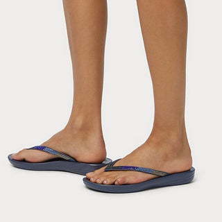 FitFlops iQushion Midnight Navy Ombré Sparkle Flip-Flops