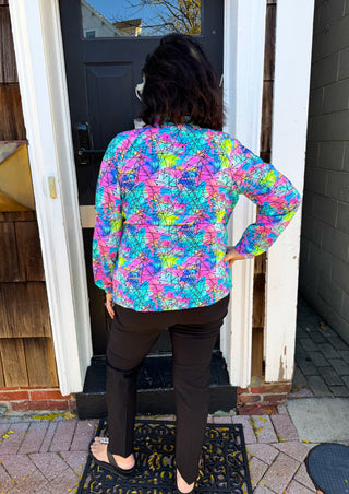 Beachtime by Lulu B Splatter Multi Full Zip Jacket