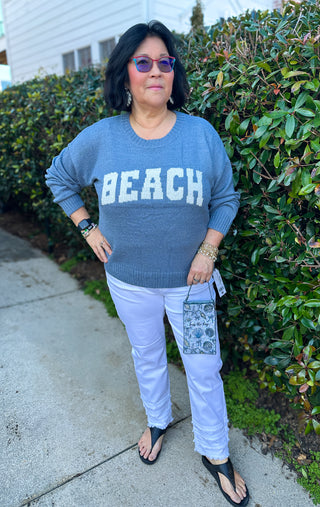 Lulu B Denim Fringe Pant White