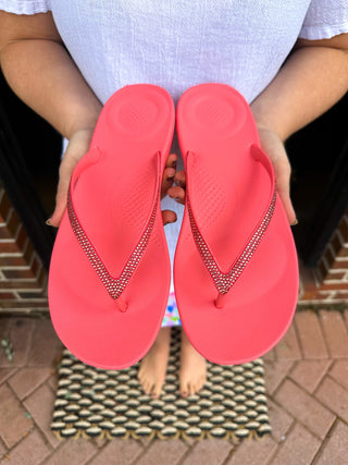 FitFlops iQushion Rosy Coral Sparkle Sandals