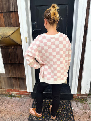 Pink Checkered Luxury Pajama Top