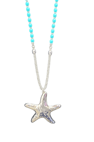 Turquoise Starfish Necklace and Earring Set