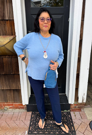 Bangladine by Lulu B Navy Pull-On Ankle Pant