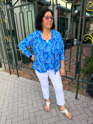 Bangladine by Lulu B White Contemporary Capris