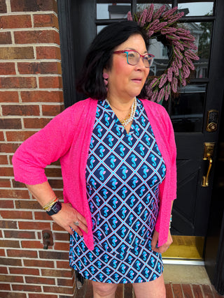 Lulu B Bright Hot Pink Lightweight Cardigan