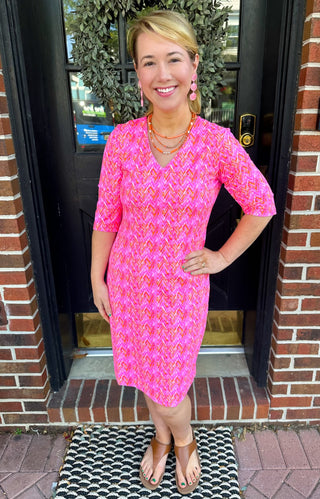 pink chevron dress Pink Chevron Organza Dress