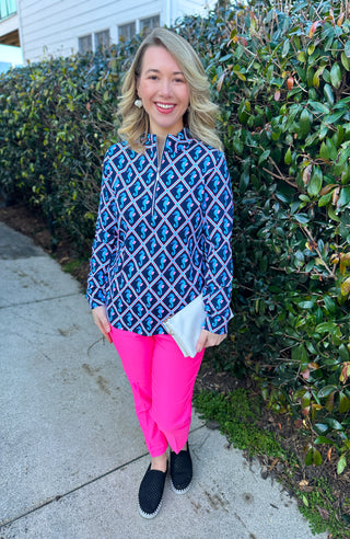 Lulu B Seahorse Lattice Quarter Zip Pullover