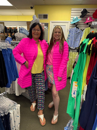 Lulu B Down Puffer Jacket Bright Hot Pink
