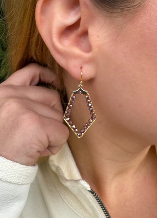 Chocolate Diamond Beaded Earrings