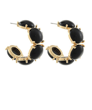 Acetate Round Hoops Black