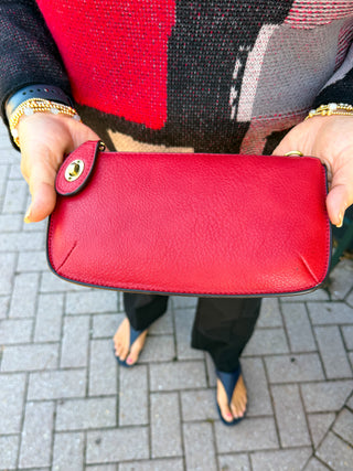 Joy Susan Cherry Red Mini Crossbody Wristlet Clutch