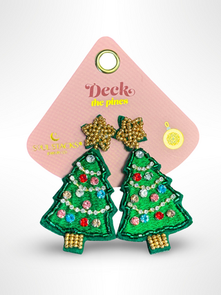 Beaded Christmas Tree Earrings