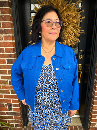 Tango Mango Power Blue Linen Jacket