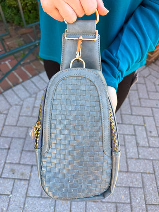 Waverly Woven Sling Bag Gray