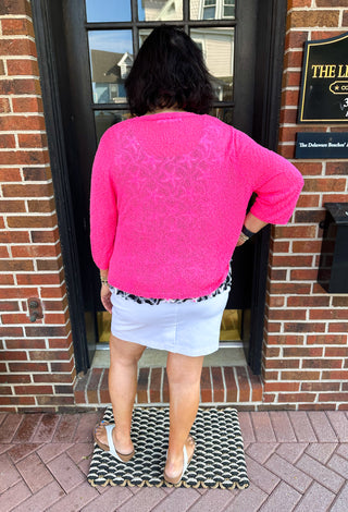 Lulu B Hot Pink Lightweight Cardigan