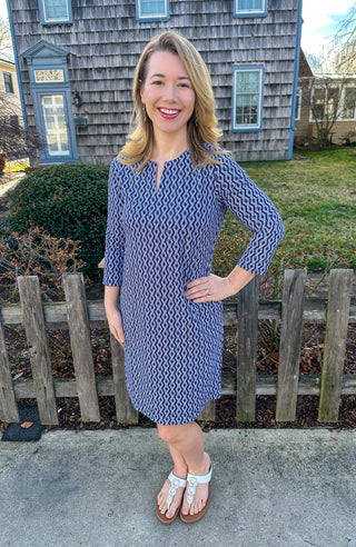 Lulu B Navy Harbor Rope Notch Travel Dress