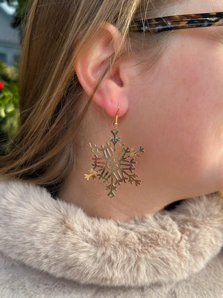 Gold Snowflake Earrings