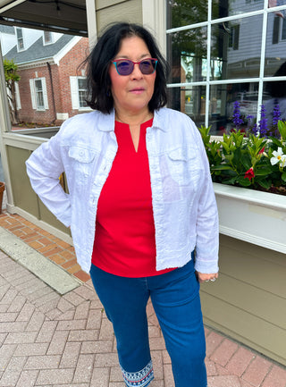 Lulu B White Linen Jacket