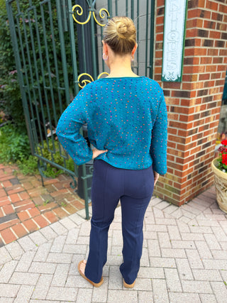 Olivia by Habitat Teal Confetti Party Pullover