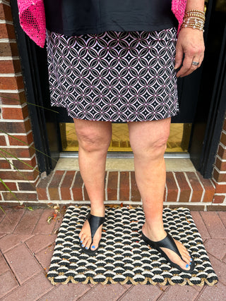 Lulu B Pink Geometric Zip Skort