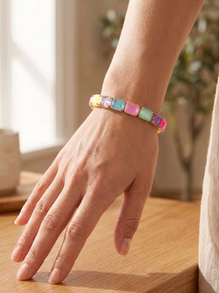 Sorrelli Candy Carnival 7 Inch Easton Emerald Cut Stretch Bracelet