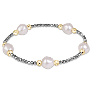 enewton purpose admire pearl 8mm silver faceted hematite bracelet