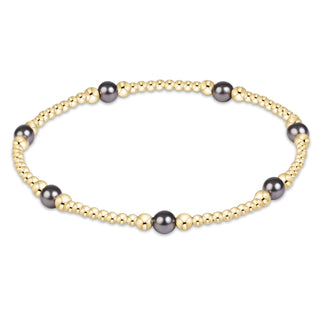 enewton purpose dark grey pearl 4mm gold bracelet