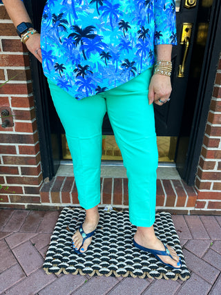 Bangladine by Lulu B Clear Seafoam Contemporary Capris