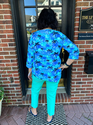 Bangladine by Lulu B Clear Seafoam Contemporary Capris