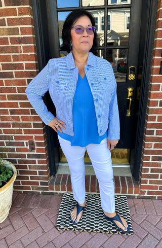 Bangladine by Lulu B White Pull-On Ankle Pant