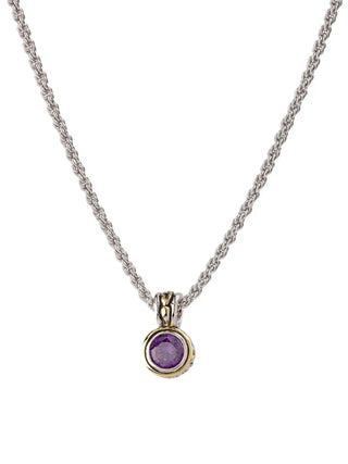 John Medeiros Amethyst Bezel Necklace