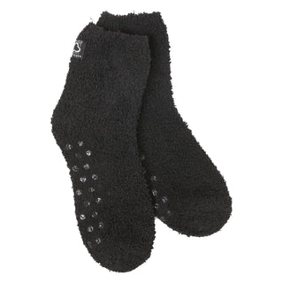 World's Softest Socks Cozy Quarter with Grippers Black