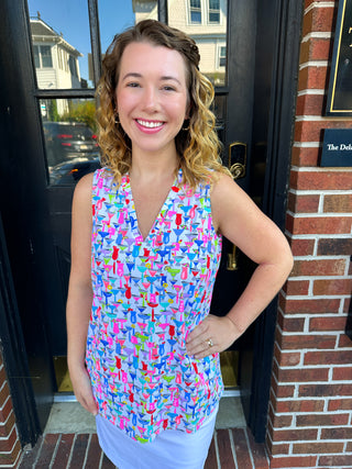 Beachtime by Lulu B Cocktail Hour Sleeveless V-neck Tank