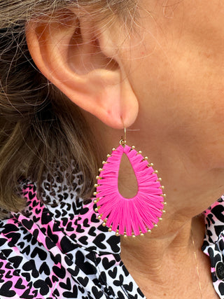 Fuchsia Woven Earrings