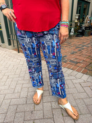Lulu B Americana Secret Pocket Capri Legging