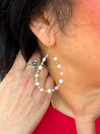 Gold and Pearl Teardrop Earrings