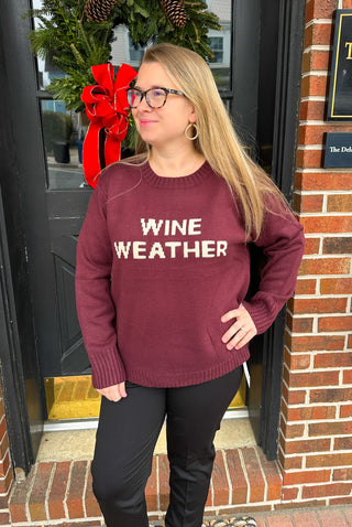 Wine Weather Knit Sweater