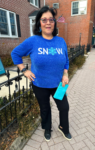 Lulu B Blue Snow Chenille Sweater