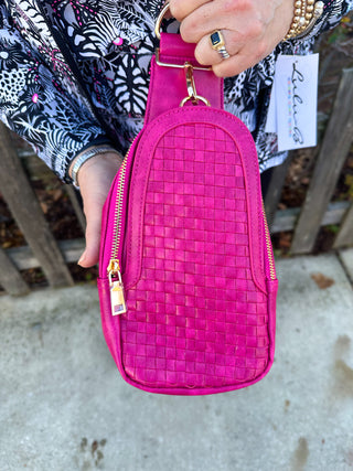 Waverly Woven Sling Bag Pink