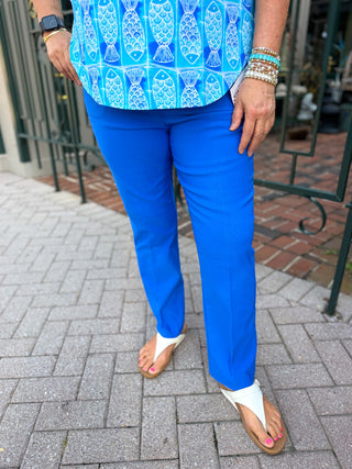 Bangladine by Lulu B Blue Pull-On Ankle Pant