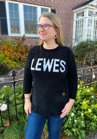 Lulu B Black Lewes Chenille Sweater