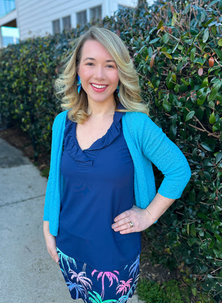 Lulu B Clear Turquoise Lightweight Cardigan