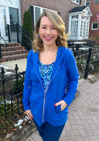 Lulu B Blue Full Zip Hooded Jacket