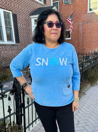 Lulu B Periwinkle Snow Chenille Sweater