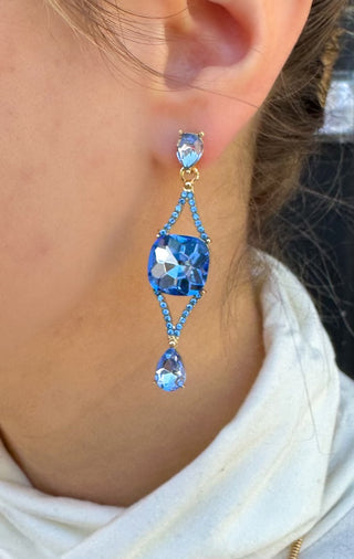 Blue Crystal Earrings