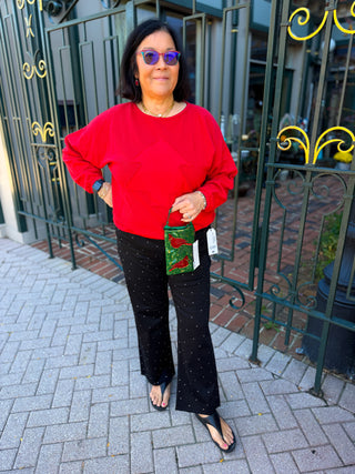 Cotton Lani Red Christmas Tree Sweatshirt