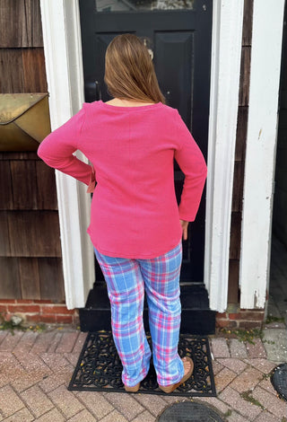 Pastel Dreams Plaid Velvety Fleece PJ Bottoms